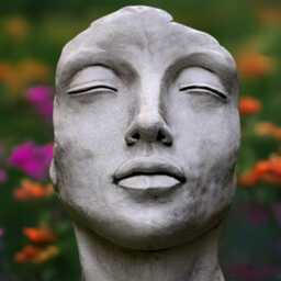 Large Concrete Face Statue Stone Head Bust Sculpture Cement Human Figure Garden Art Decor Outdoor Lawn Ornament Modern Gift - thumbnail 4