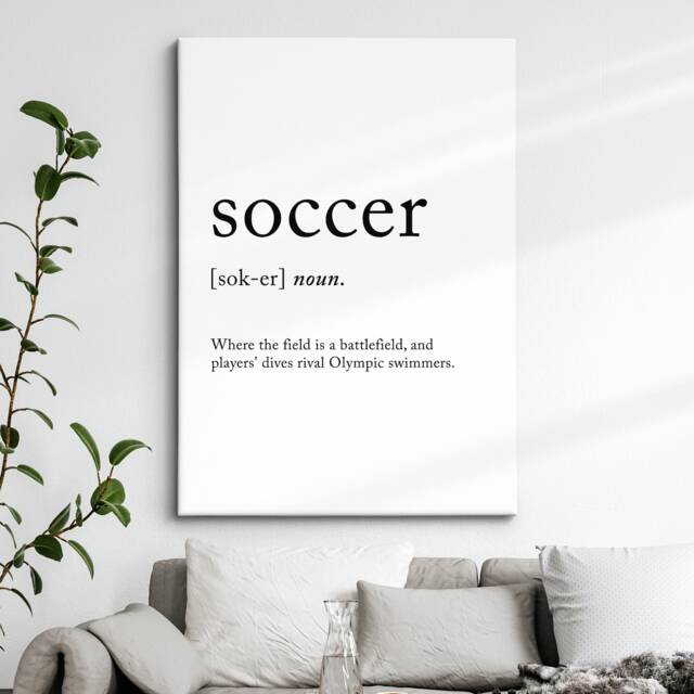 Soccer Definition Dictionary Funny Sports Quote Minimalist Framed Print & Canvas Wall Art Poster Home Decor Interior Gift - image 1