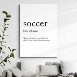 Soccer Definition Dictionary Funny Sports Quote Minimalist Framed Print & Canvas Wall Art Poster Home Decor Interior Gift - thumbnail 1