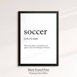 Soccer Definition Dictionary Funny Sports Quote Minimalist Framed Print & Canvas Wall Art Poster Home Decor Interior Gift - thumbnail 2