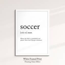 Soccer Definition Dictionary Funny Sports Quote Minimalist Framed Print & Canvas Wall Art Poster Home Decor Interior Gift - thumbnail 3