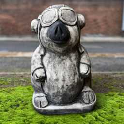 Concrete Pig Pilot Sculpture Outdoor Figurine Cement Animal Statue Stone Wildlife Decoration Pig Lover Gift Yard Art Front Door Decor - thumbnail 3