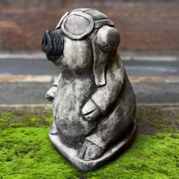 Concrete Pig Pilot Sculpture Outdoor Figurine Cement Animal Statue Stone Wildlife Decoration Pig Lover Gift Yard Art Front Door Decor - thumbnail 4