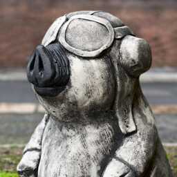 Concrete Pig Pilot Sculpture Outdoor Figurine Cement Animal Statue Stone Wildlife Decoration Pig Lover Gift Yard Art Front Door Decor - thumbnail 2