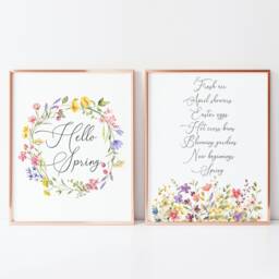 Spring Wildflower Print Set Seasonal Wall Art - Unframed - thumbnail 3