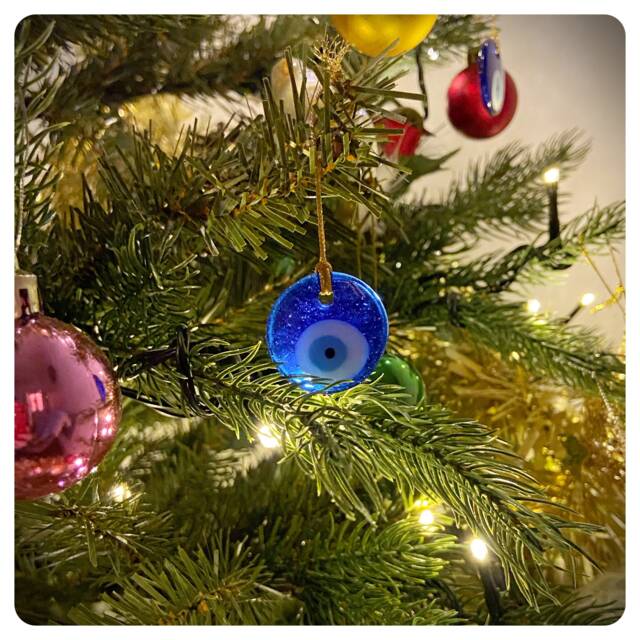 Evil Eye Hanging Ornament, Nazar Tree Decoration, Bauble, Good Luck Postal Gift