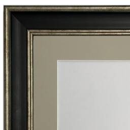Scandi Black & Distressed Silver Picture Frame With Light Grey Mount - thumbnail 2