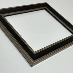 Scandi Black & Distressed Silver Picture Frame With Light Grey Mount - thumbnail 3