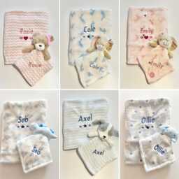 Personalised Baby Blanket & Comforter Set, Personalised New Gift in A Choice Of Designs - thumbnail 2