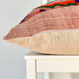 Vintage Embroidered Silk Textile Ethnic Piece Of Tradition Costume Pillow Cover - thumbnail 4