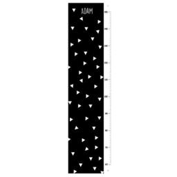 Personalized Triangles Height Chart, White On Black Background Kids Wall Decor, Canvas Boys Growth Chart - thumbnail 2