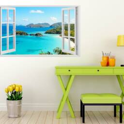 Beach Sea Wall Decal, Ocean Murals Wall Decor, Vinyl Decals, Stickers, Peel & Stick Vinyl N69 - thumbnail 2