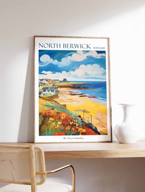 North Berwick Scotland Travel Poster Coastal Art Print - image 1