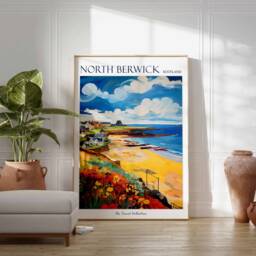 North Berwick Scotland Travel Poster Coastal Art Print - thumbnail 2