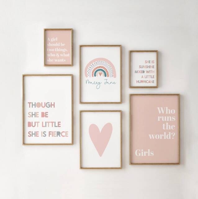 Pink Girl Power Gallery Wall Print Set - Nursery, Playroom - image 1