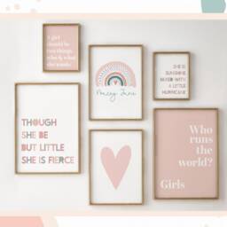 Pink Girl Power Gallery Wall Print Set - Nursery, Playroom - thumbnail 2