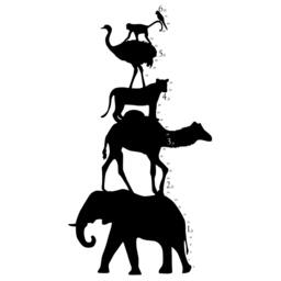 Animal Shilouette Tower Growth Chart - Wall Decal Custom Vinyl Art Stickers - thumbnail 3