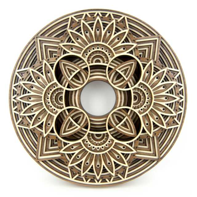 "Layered 3D Wood Art - ""Peacock Mandala" - image 1