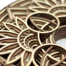 "Layered 3D Wood Art - ""Peacock Mandala" - thumbnail 2