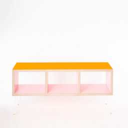 Pink & Orange Gloss Sideboard Vinyl Storage Fsc Plywood Italian Laminate Memphis Milano - thumbnail 2