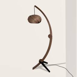 Wood Floor Lamp - Handmade Mid-Century Standing Light Modern Wooden Lighting Natural Home Decor - thumbnail 3