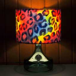 Neon Rainbow Leopard Print Velvet Lampshade Drum Lamp Shade 25cm 30cm 35cm 40cm 45cm Ceiling , Table Luxury Living, Animal - thumbnail 2