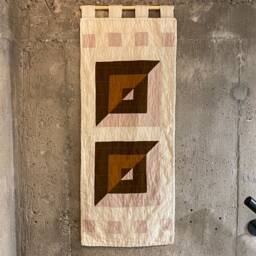 Modern Geometric Pink Patchwork Wall Hanging - thumbnail 3