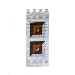 Modern Geometric Pink Patchwork Wall Hanging - thumbnail 1