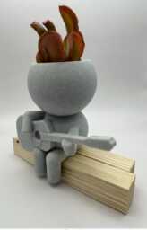 "Acoustic Guitar Player Succulent Plant Pot Airplant Holder ""Wee Jimmy Cash" - thumbnail 2