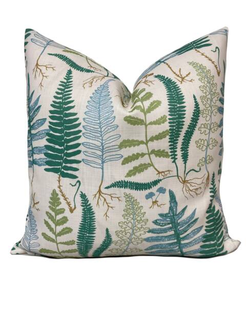 Schumacher Halcott Indoor/Outdoor Aqua Double Sided Cushion Covers Pillow - image 1