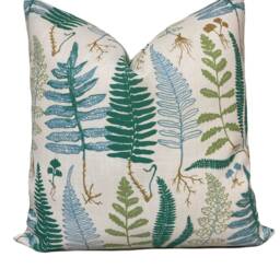 Schumacher Halcott Indoor/Outdoor Aqua Double Sided Cushion Covers Pillow - thumbnail 2