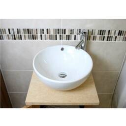 Cloakroom Bathroom Vanity Unit Oak Wash Stand Marble Stone Ceramic Basin 309cmcbc - thumbnail 3