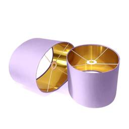 New Luxury High Quality Lilac Purple 76 Cotton Fabric Lamp Shade Oval Shape Oval Metallic Lining