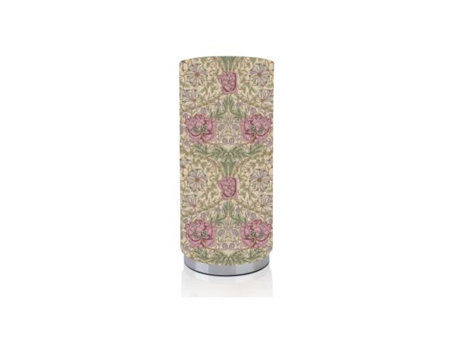 Handmade William Morris Honeysuckle Rose, Chrome Base Pad Lamp/Nightlite, Home Decor Gift, Made in Uk, Floral