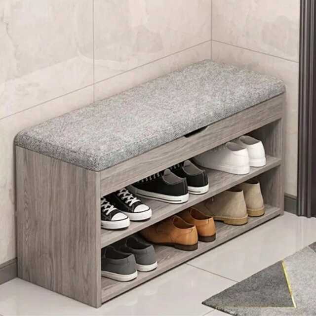 Entryway Shoe Bench With Storage Cabinet & Cushioned Seat Organizer - image 1