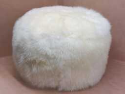 Genuine Hand Made Sheepskin Fluffy Fur Foot Stool, Made in UK - thumbnail 1