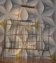 Vintage Brass Newspaper Rack, 1950S Rockabilly Design