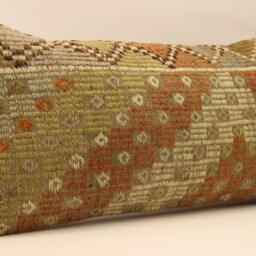 Bohemian Cushion Wool Pillow, Sofa Aztec Pillow Very Rare Kilim 12x24 Emroidered Throw 4Oaf-197 - thumbnail 2
