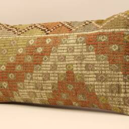 Bohemian Cushion Wool Pillow, Sofa Aztec Pillow Very Rare Kilim 12x24 Emroidered Throw 4Oaf-197 - thumbnail 3