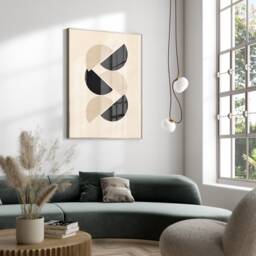Set Of 3, Geometric Abstract Art, Neutral Beige, Living Room Wall Art Poster Prints Home Decor, A5, A4, A3 A3+ A2 Sizes, Fast Delivery - thumbnail 3