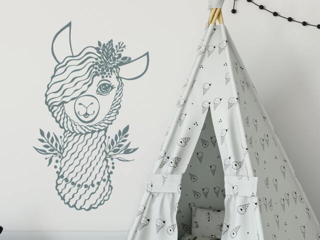 40% Off Llama Wall Decals. Decals For Baby Girls. Alpaca Nursery Decor. Sticker. Kids Room Decal. Decal - image 1