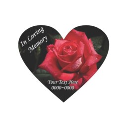 Rose in Loving Memory Full Color Heart 015 Custom Vinyl Wall Decal Or Car Sticker - Ilmfullcolorheart015Et