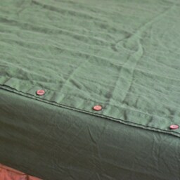 Linen Duvet Cover Set in A Treetop Green Color With 2 X Euro Pillow Shams Square Queen King Twin Pure Linen Bedding - thumbnail 2