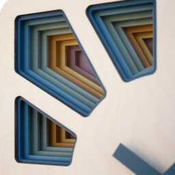 Geometric Cuckoo Clock, Modern Wooden Wall Art, Unique Home Decor - thumbnail 3