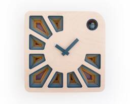 Geometric Cuckoo Clock, Modern Wooden Wall Art, Unique Home Decor - thumbnail 1