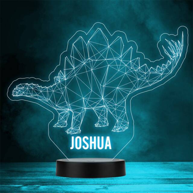 3D Stegosaurus Dinosaur Personalised Gift Colour Changing Led Lamp Night Light - image 1