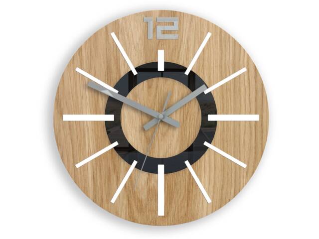 Wall Clock Nordic With White & Gray Numbers, Silent Large Wood Wall Clock, Unique Clock - image 1