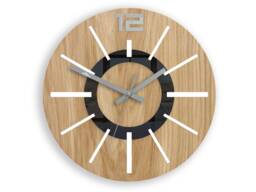 Wall Clock Nordic With White & Gray Numbers, Silent Large Wood Wall Clock, Unique Clock - thumbnail 1