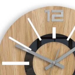 Wall Clock Nordic With White & Gray Numbers, Silent Large Wood Wall Clock, Unique Clock - thumbnail 2