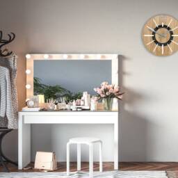 Wall Clock Nordic With White & Gray Numbers, Silent Large Wood Wall Clock, Unique Clock - thumbnail 3